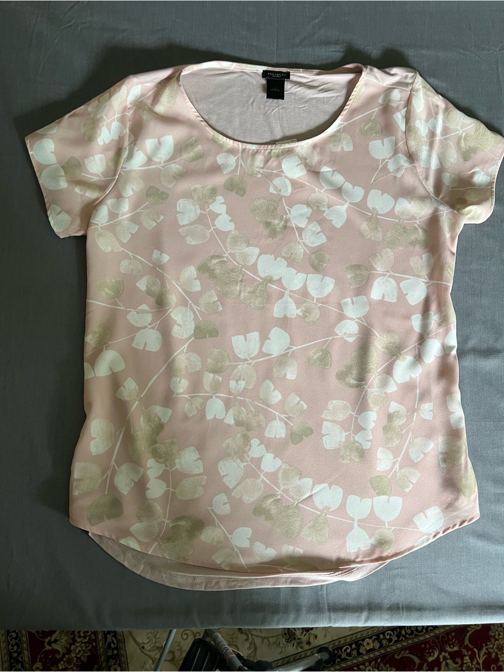 Ann Taylor Factory Pale Blush Top with Black Tag